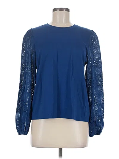 Pre-owned Jade Long Sleeve Blouse In Blue