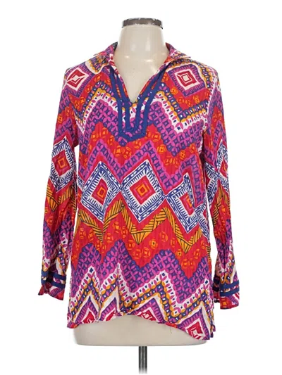 Pre-owned Jade Long Sleeve Blouse In Purple