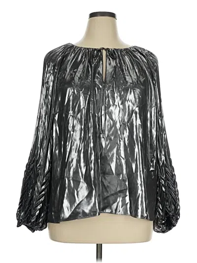 Jade Long Sleeve Blouse In Silver