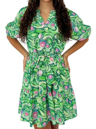 Jade Maurie Abstract Dress In Green