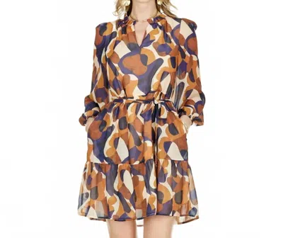 Jade Medley Tiered Dress In Brown In Multi