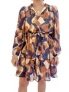 Jade Tiered Dress In Brown Medley In Multi