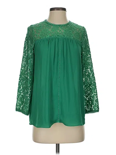 Pre-owned Jade Melody Tam 3/4 Sleeve Blouse In Green