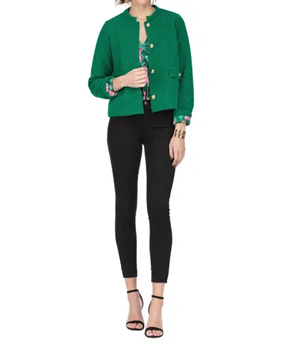 Jade Melody Tam Audrey Classic Sparkle Jacket In Emerald Green