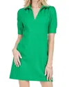 Jade Melody Tam Collar Shift Dress In Green In Green