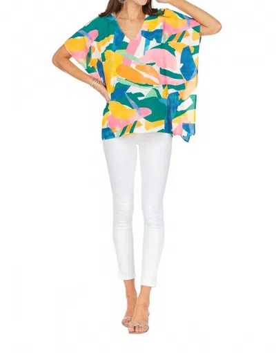 Jade Melody Tam Georgia Geo Puzzle Print Short Sleeve Top In Jade Melody In Multi