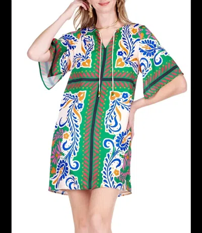 Jade Melody Tam Kimono Tunic Mini Dress In Artistic Scarf In Multi