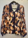 Jade Melody Tam Long Sleeve Blouse In Brown Medley In Multi