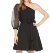 Jade Melody Tam One Shoulder Dress In Black In Black