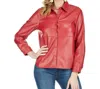 Jade Melody Tam Pleather Blouse In Red In Red