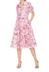 Jade Melody Tam Short Sleeve Midi Dress In Warm Strokes In Multi