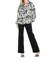 Jade Melody Tam Trimmed Long Sleeve Top In Fall Bloom