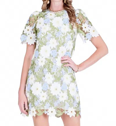 Jade Mini Shift Dress In Wildflower Lace In Multi