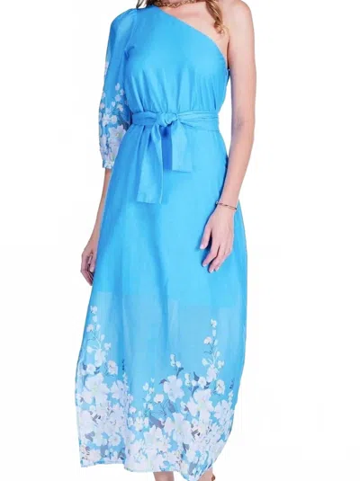 Jade One Shoulder Dress In Sky Garden In Multi