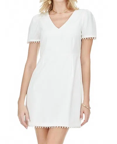 JADE PEARL TRIM DRESS IN WHITE