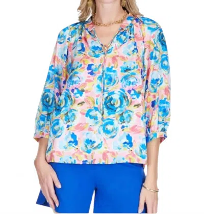 Jade Peasant Top In Boho Fun In Blue