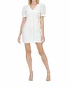 Jade Pearl Trim Dress In White In White
