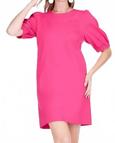 Jade Ponte Knit Chemise Dress In Fuchsia In Pink