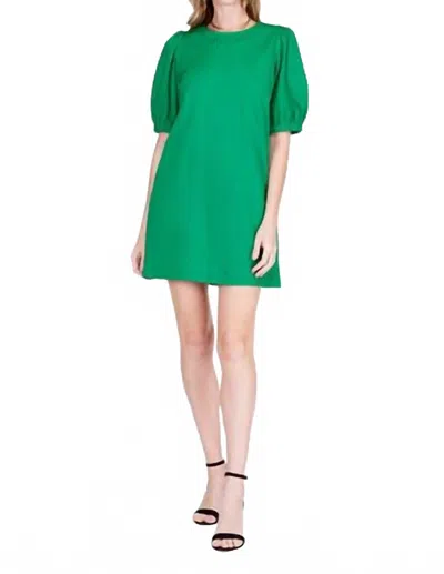 Jade Ponte Knit Chemise Dress In Green