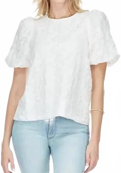 Jade Puff Sleeve Top In White