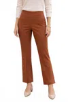 Jade Pull On Boot Cut Ankle Pant In Chocolate In Brown