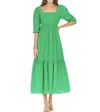 Jade Quarter Sleeve Maxi Dress In Green In Green