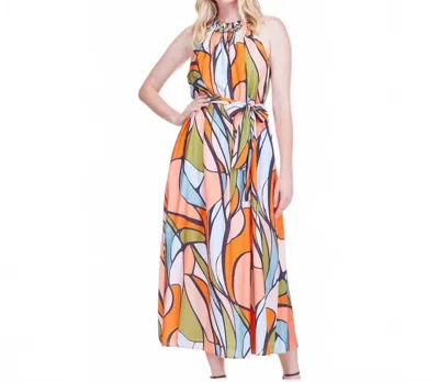 Jade Retro Wave Dreamer Maxi Dress In Orange