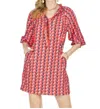 Jade Ruched Neck Dress In Mod Pop In Multi