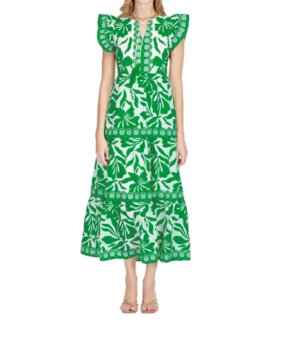 Jade Ruffles Tiered Maxi Dress In Emerald Moments In Green