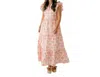 Jade Ruffles Tiered Maxi Dress In Pink Fans In Pink