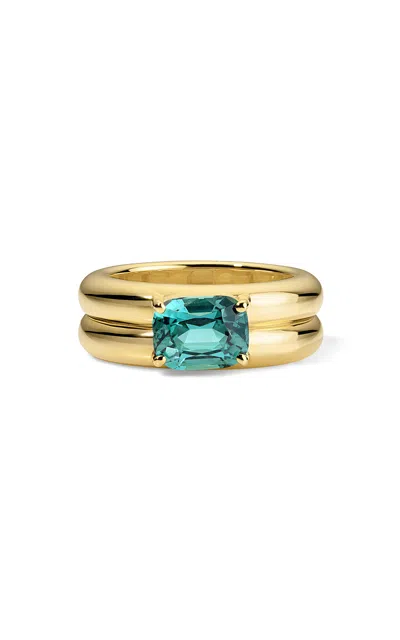 Jade Ruzzo 18k Yellow Gold Anna Band In Green
