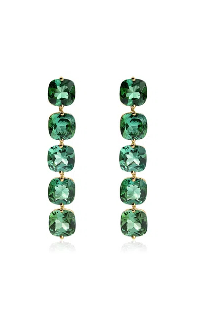 Jade Ruzzo 18k Yellow Gold Gala Earrings In Green