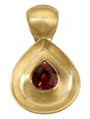 Jade Ruzzo 18k Yellow Gold Garnet Gong Pendant In Gold