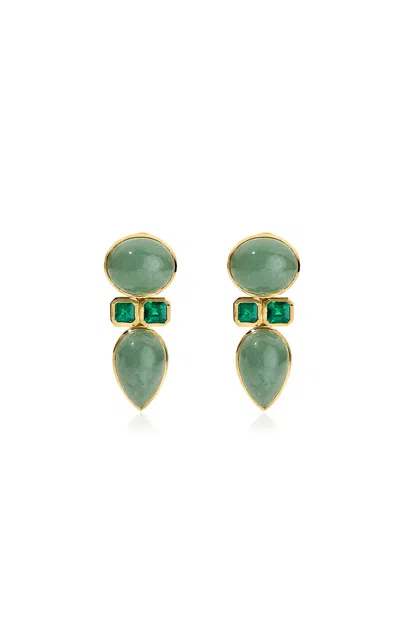 Jade Ruzzo 18k Yellow Gold Matilda Earrings In Green