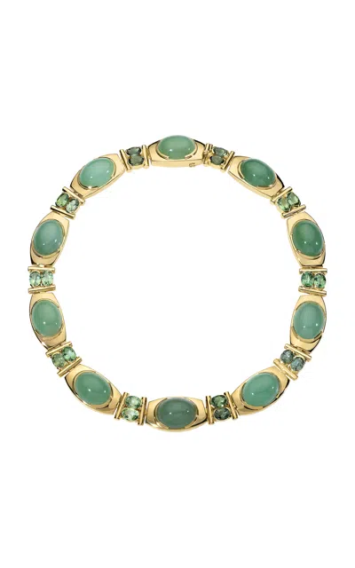 Jade Ruzzo 18k Yellow Gold Matilda Necklace In Green