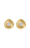 Jade Ruzzo 18k Yellow Gold Ooak Diamond Gong Studs