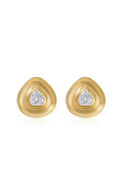 Jade Ruzzo 18k Yellow Gold Ooak Diamond Gong Studs