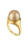 Jade Ruzzo 18k Yellow Gold Pearl Ring