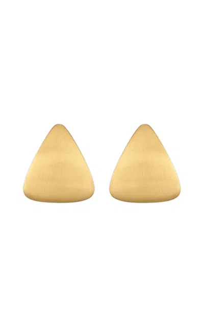 Jade Ruzzo Guitar Pick 18k Yellow Gold Earrings