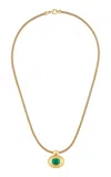 Jade Ruzzo Mini Gong 18k Yellow Gold Emerald Pendant