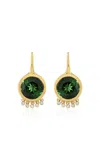 Jade Ruzzo Tennessee 18k Yellow Gold Tourmaline Drop Earrings In Green