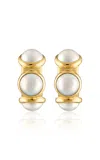 Jade Ruzzo Vic 18k Yellow Gold Pearl Earrings In White