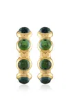 Jade Ruzzo Vic 18k Yellow Gold Tourmaline Hoop Earrings In Green