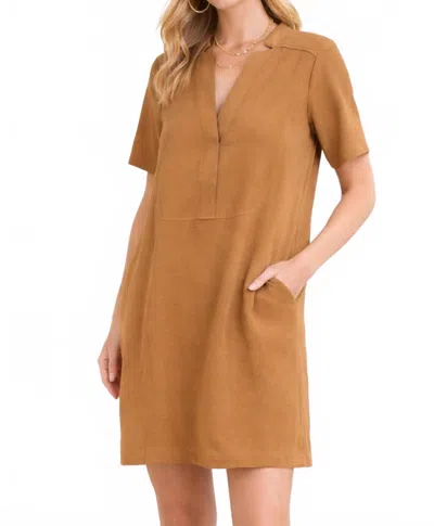 Jade Shift Dress In Camel In Brown