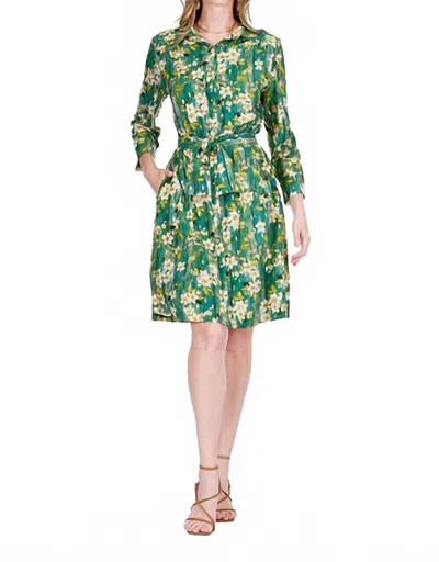 Jade Shirt Dress In Lily Whisper In Green