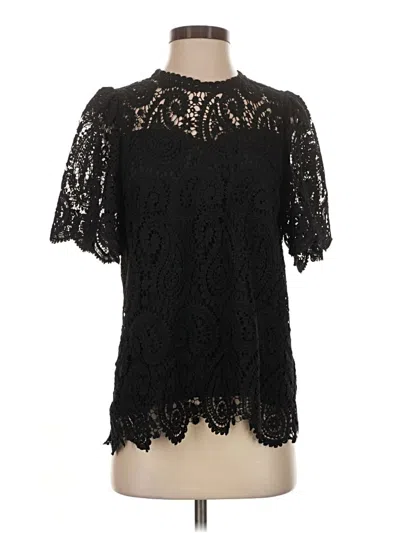 Pre-owned Jade Short Sleeve Blouse In Black