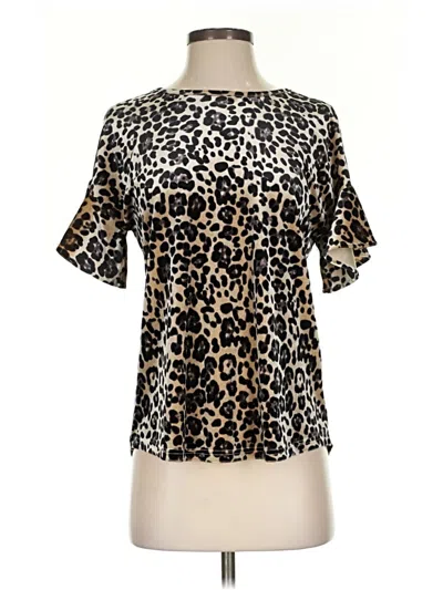 Pre-owned Jade Short Sleeve Blouse In Gold