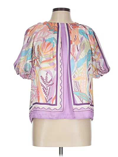 Pre-owned Jade Short Sleeve Blouse In Purple