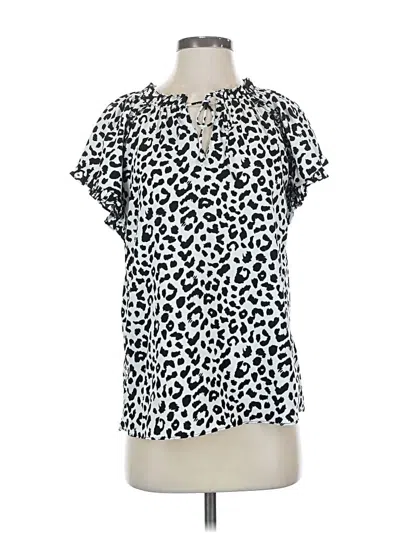 Pre-owned Jade Short Sleeve Blouse In Silver