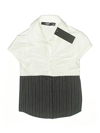 Pre-owned Jade Short Sleeve Blouse In White